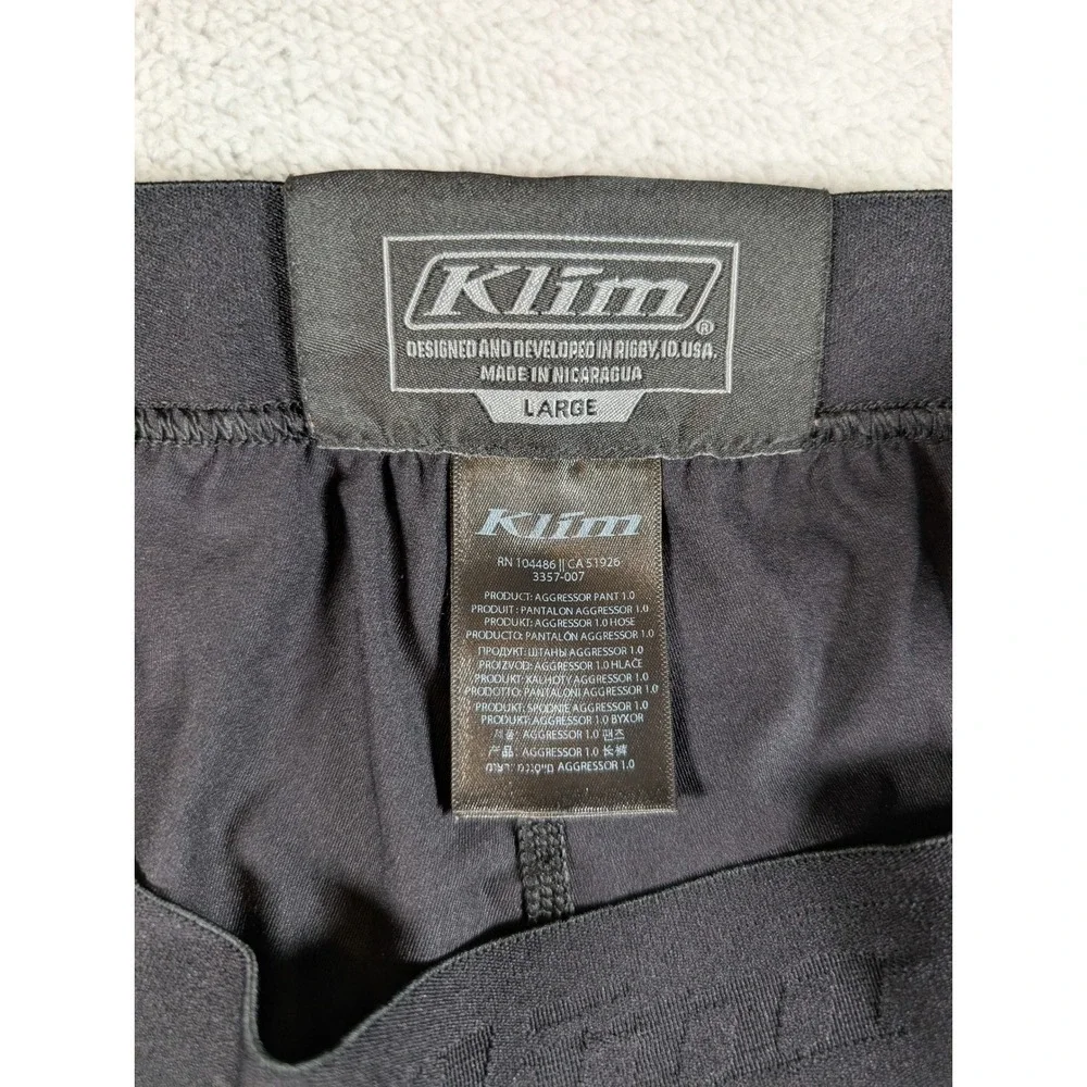 Klim Aggressor Pant‎ 1.0 Mens Large Black Base Layer Leggings 3357-007